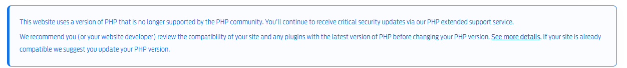 website using old PHP